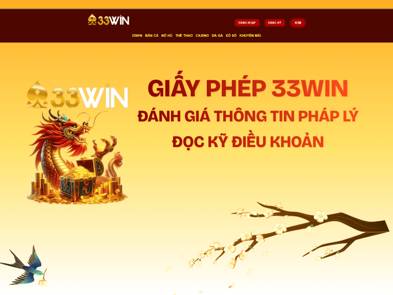 giấy phép hoạt động 33win