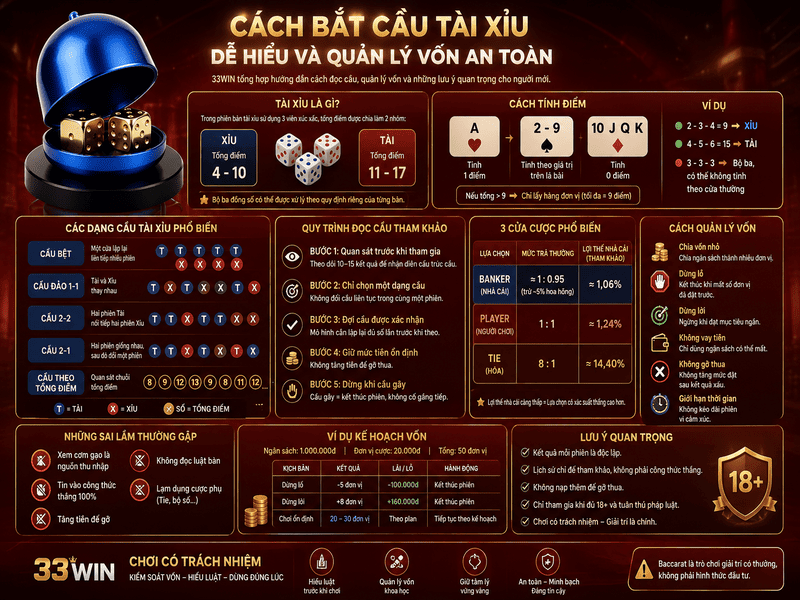 Cách Bắt Cầu Tài Xỉu Dễ Hiểu Cho Người Mới