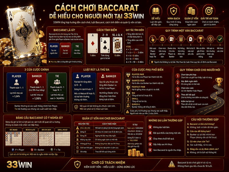Cách Chơi Baccarat Chi Tiết Và Dễ Hiểu Cho Người Mới