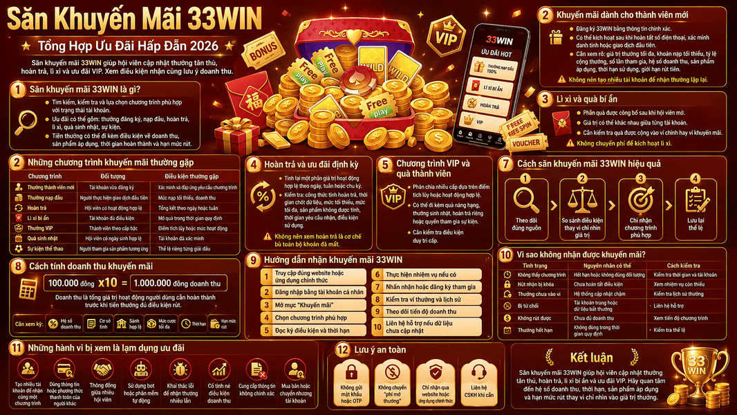 Săn Khuyến Mãi 33WIN – Cập Nhật Ưu Đãi Dành Cho Hội Viên